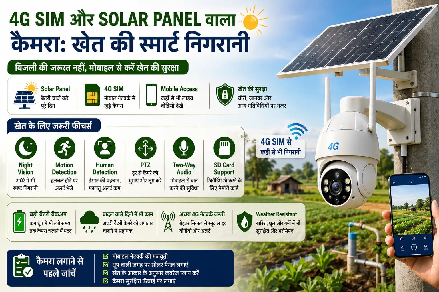 Farm Monitoring Camera: बिना बिजली-Wi-Fi ऐसे करें खेत की निगरानी Farm Monitoring Camera: बिना बिजली-Wi-Fi ऐसे करें खेत की निगरानी