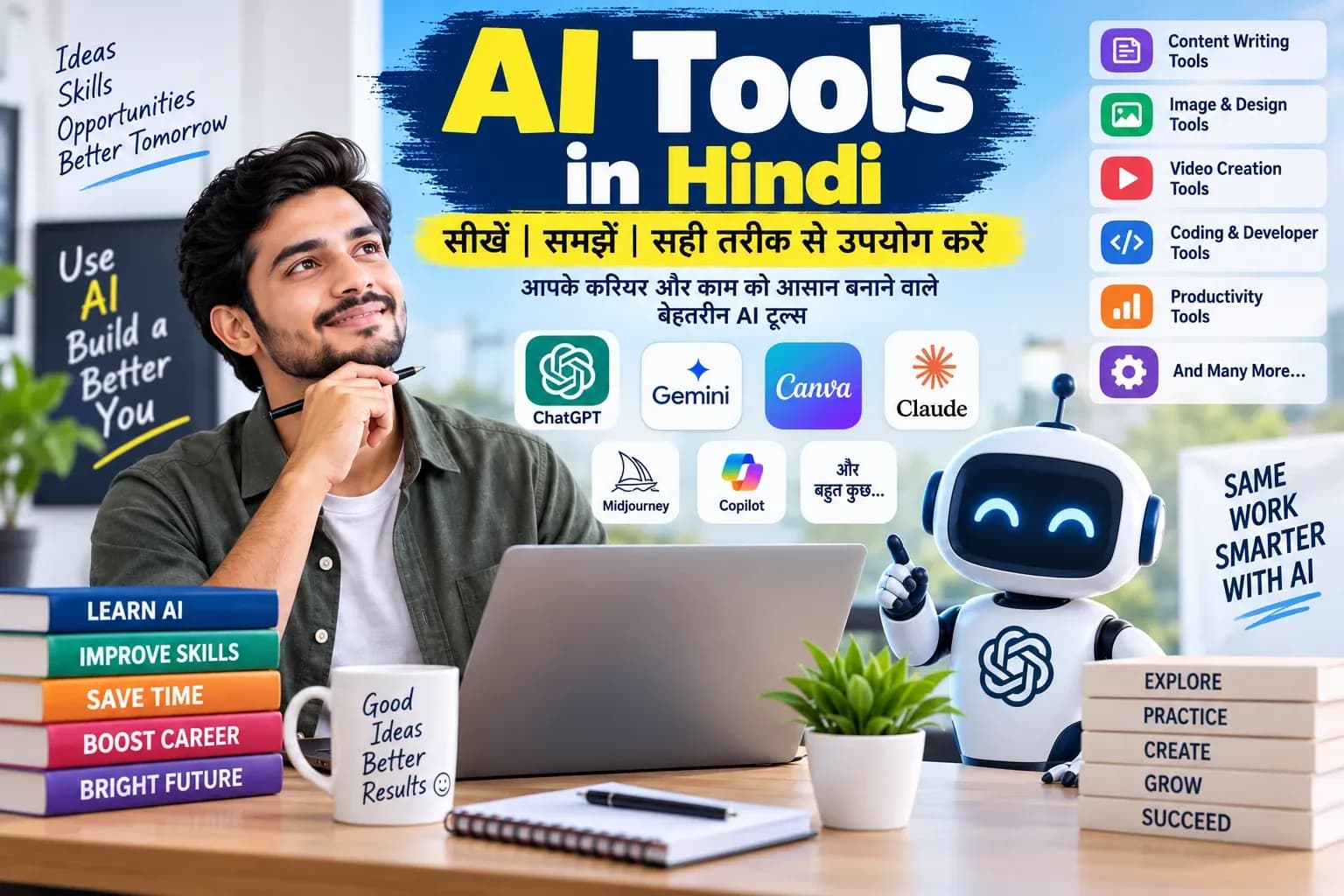 स्टूडेंट्स और ऑफिस कर्मचारियों के लिए 7 उपयोगी AI टूल्स, जो आसान बना सकते हैं आपका काम स्टूडेंट्स और ऑफिस कर्मचारियों के लिए 7 उपयोगी AI टूल्स, जो आसान बना सकते हैं आपका काम