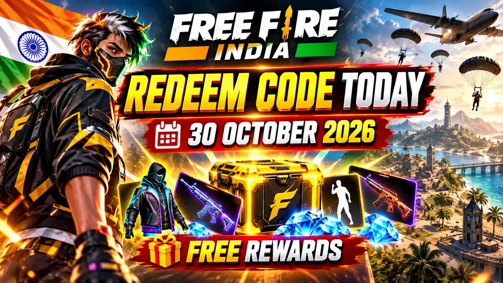 Free Fire India Redeem Code Today 30 October 2026: आज के 18 कोड्स और La Calabaza इवेंट की पूरी जानकारी Free Fire India Redeem Code Today 30 October 2026: आज के 18 कोड्स और La Calabaza इवेंट की पूरी जानकारी