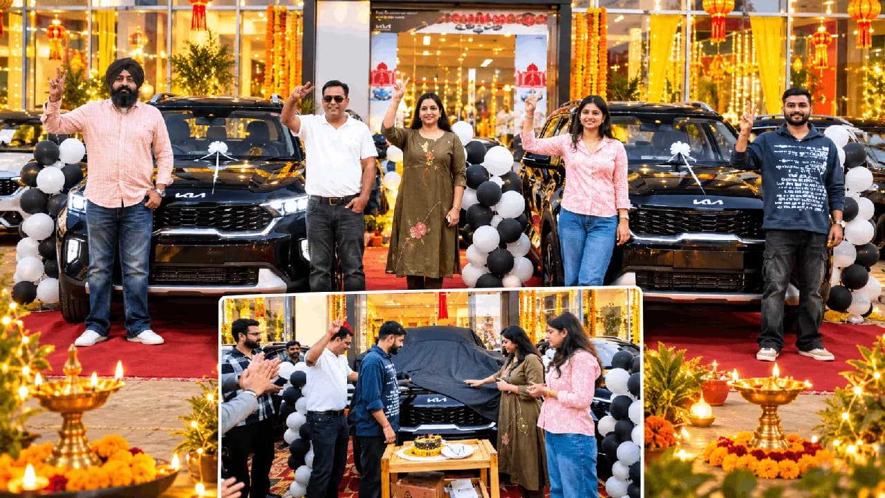Diwali Gift 2026: कंपनी ने 4 कर्मचारियों को गिफ्ट की नई Kia Sonet SUV, पिछले साल बांटी थीं 51 कारें Diwali Gift 2026: कंपनी ने 4 कर्मचारियों को गिफ्ट की नई Kia Sonet SUV, पिछले साल बांटी थीं 51 कारें